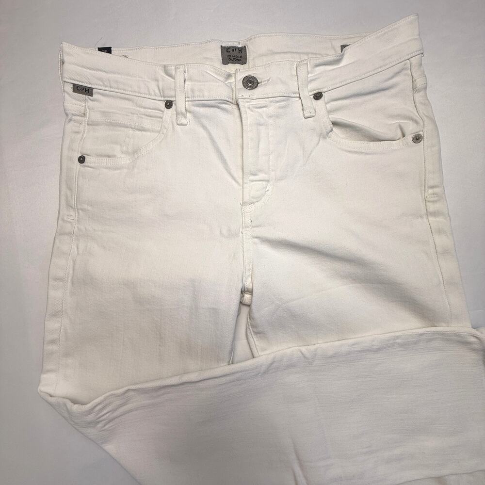 CITIZEN OF HUMANITY Elsa Mid Rise Slim Fit Crop White Embroidered Jeans Size 28 - Picture 14 of 15